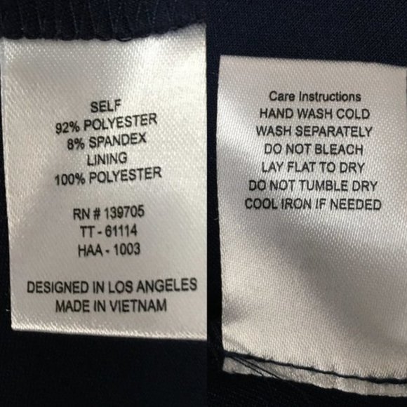 Love, Nickie Lew V-Neck Navy Envelope Hem Dress NWT, Size Small - Picture 9 of 9